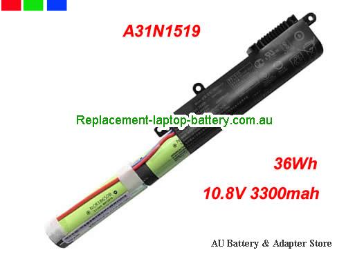 ASUS X540UA-DB71 Battery 3300mAh, 36Wh 10.8V Black Li-ion