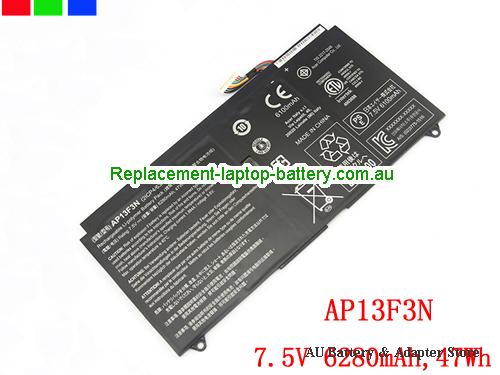 ACER ASPIRE S7-391-6822 Battery 6280mAh, 47Wh 7.5V Balck Li-Polymer