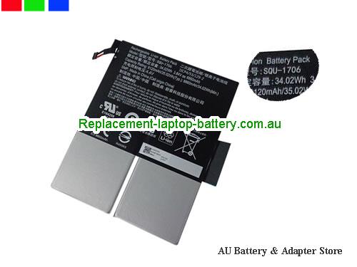 ACER Chromebook Tab 10 D651N-K9WT Battery 8860mAh, 34.02Wh 3.84V Black Li-Polymer