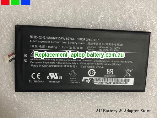 ACER A1-713 Battery 3400mAh, 12.92Wh 3.8V Black Li-Polymer