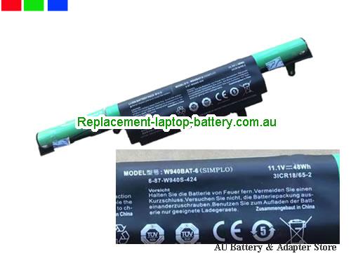 CLEVO W940BAT6 Battery 48Wh 11.1V Black Li-ion