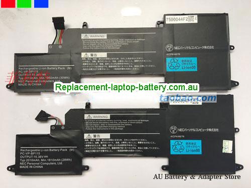 NEC 4ICP44878 Battery 2010mAh, 28Wh  15.36V Black Li-Polymer