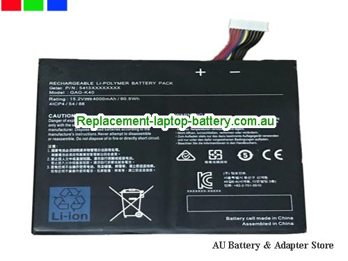 GETAC 27S00-GK400-G20S Battery 4000mAh, 60.8Wh  15.2V Black Li-Polymer