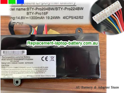 GETAC BP-AA8B-41/1300 Battery 1300mAh, 19.24Wh  14.8V Black Li-Polymer