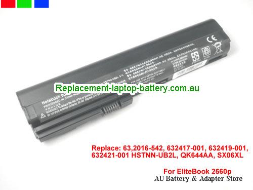 HP EliteBook 2570p series Battery 5200mAh 11.1V Black Li-ion