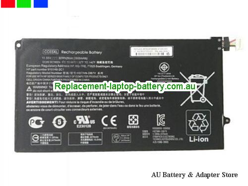 HP HSTNN-DB7V Battery 2600mAh, 30Wh  11.55V Black Li-Polymer