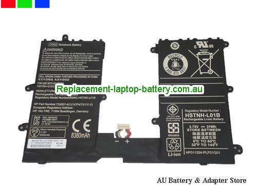 HP Pro Tablet 610 Battery 8380mAh, 31Wh 3.7V Black Li-ion