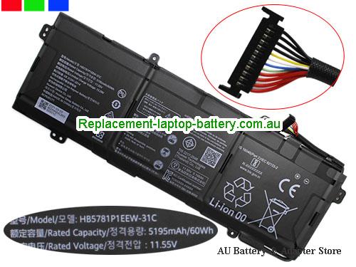 HUAWEI MateBook D 16 2022 Battery 5195mAh, 60Wh 11.55V Black Li-Polymer