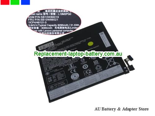 LENOVO L19M3PG0 Battery 8295mAh, 31.5Wh 3.84V Black Li-Polymer