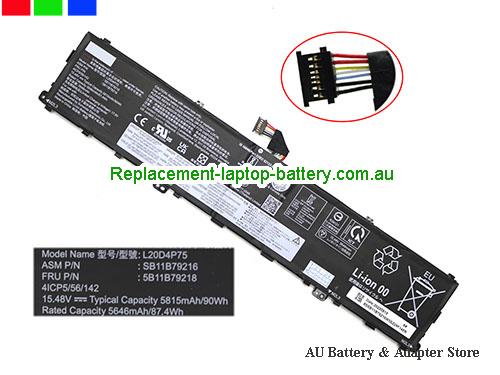 LENOVO ThinkPad P1 G4 20Y30005MX Battery 5815mAh, 90Wh 15.48V Black Li-Polymer