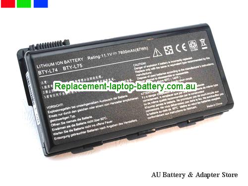 MSI MS-1736 Battery 7800mAh 11.1V Black Li-ion