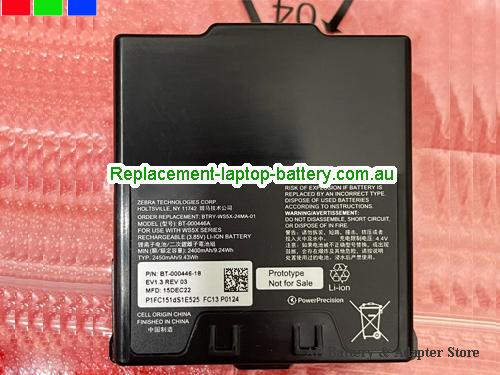 ZEBRA WS5001 Battery 2400mAh, 9.24Wh  3.85V  Li-ion