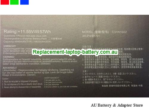  image 2 for Battery Zenbook UX330UA-FB142T, Australia ASUS Zenbook UX330UA-FB142T Laptop Battery In Stock With Low Price