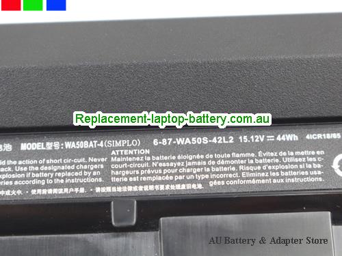  image 2 for Battery WA50BAT-4, Australia CLEVO WA50BAT-4 Laptop Battery In Stock With Low Price
