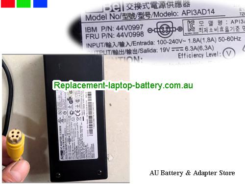 AU  Original Genuine Acbel API3AD14 Ac Adapter IBM P/N 44V0997 44v0998 19v 6.3A  Power Supply