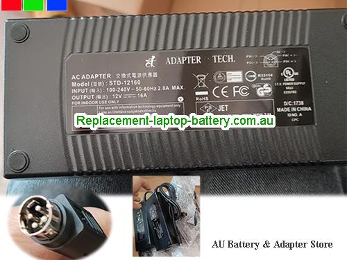  Original STD-12160, ADAPTER TECH STD-12160 ac adapter 12V 16A 192W