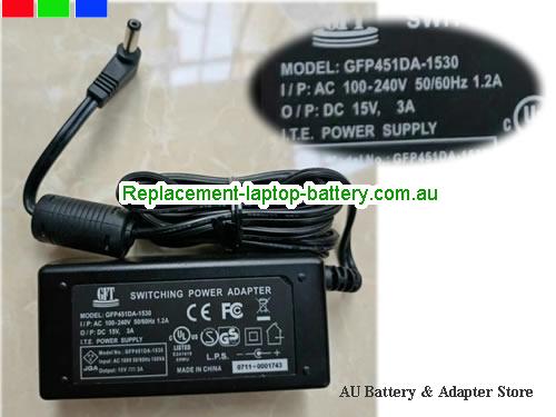  Genuine GFT  15V 3A Laptop AC Adapter GFT15V3A45W-5.5x2.1mm