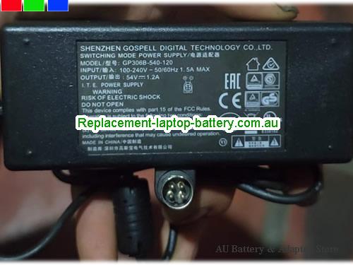  Original GP306B-540-120, GOSPELL GP306B-540-120 ac adapter 54V 1.2A 64.8W