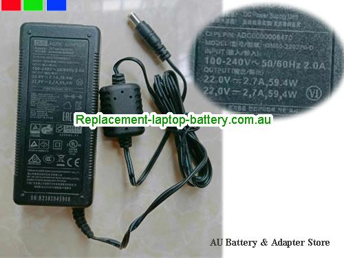  Genuine GVE  22V 2.7A Laptop AC Adapter GVE22V2.7A59.4W-5.5x2.1mm