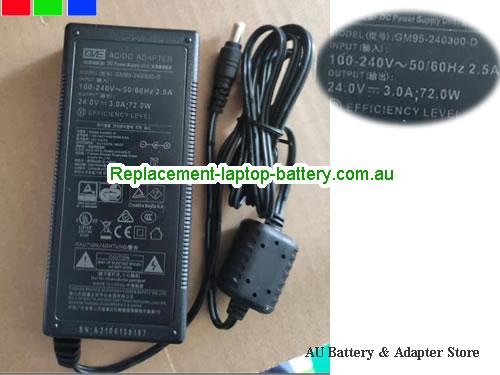 AU  Original Genuine GVE GM95-240300-D AC Adapter 24v 3A 72w Power Supply