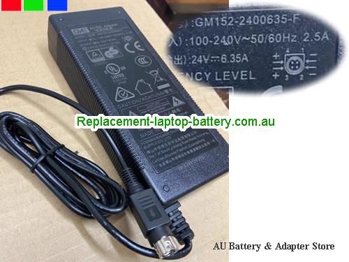  Genuine GVE  24V 6.35A Laptop AC Adapter GVE24V6.35A152.4W-4Pins-ZZYF