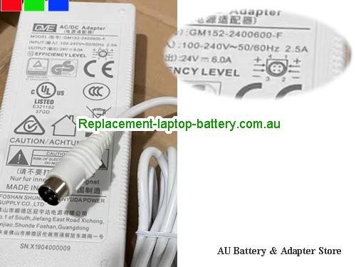  Genuine GVE  24V 6A Laptop AC Adapter GVE24V6A144W-4Pins-SZXF-W