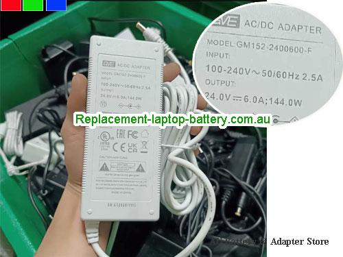 Genuine GVE  24V 6A Laptop AC Adapter GVE24V6A144W-5.5x2.5mm-W