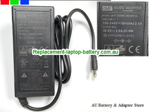 AU  Original Genuine GVE GM95-360260-D Ac Adapter 36v 2.6A 93.6W Power Supply