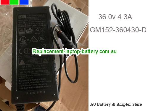  Original GM152-360430-D, GVE GM152-360430-D ac adapter 36V 4.3A 154.8W