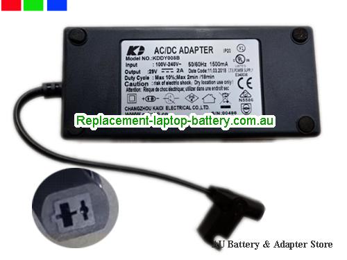 AU  Original Genuine KAIDI KDDY008B Ac/DC Adapter Power Supply 29v 2.0A 58W