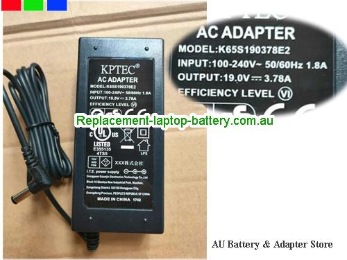  Genuine KPTEC  19V 3.78A Laptop AC Adapter KPTEC19V3.78A71.82W-5.5x2.1mm