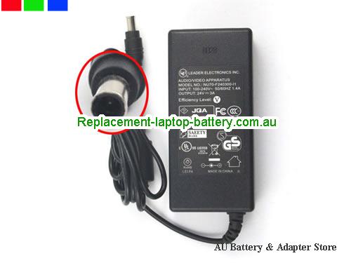AU  Original LEADER ELECTRONICS INC AUDIO VIDEO APPARATUS 24V 3A 72W Power Supply Adapter NU70-F240300-L1 