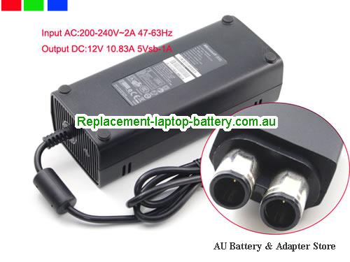 AU  Original Genuine Microsoft  Xbox 360 Slim Brick Adapter 12V 10.83A X818315-006 PB-2131-02MX Power Supply