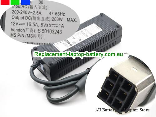  Original XBOX 360, MICROSOFT XBOX 360 ac adapter 12V 16.5A 203W