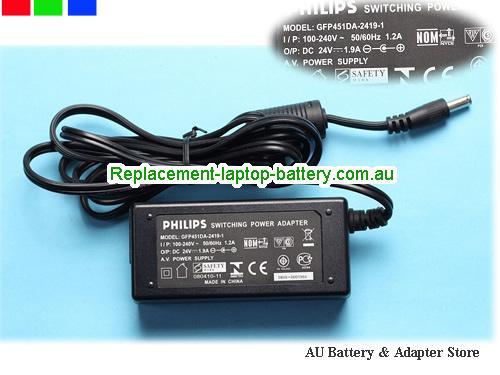 AU  Original Genuine Philips 24V 1.9A Ac Adapter GF451DA-2419-1 Switching Power Adapter