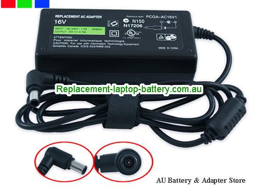  Original VGN-TX15C/W, SONY VGN-TX15C/W ac adapter 16V 3.75A 60W