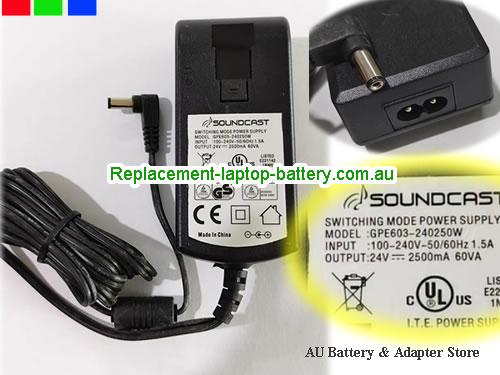  Genuine SOUNDCRST  24V 2.5A Laptop AC Adapter SOUNDCRST24V2.5A60W-5.5x2.1mm