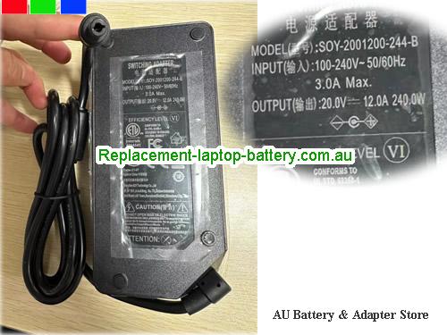  Genuine SOY  20V 12A Laptop AC Adapter SOY20V12A240W-6.0x3.3mm