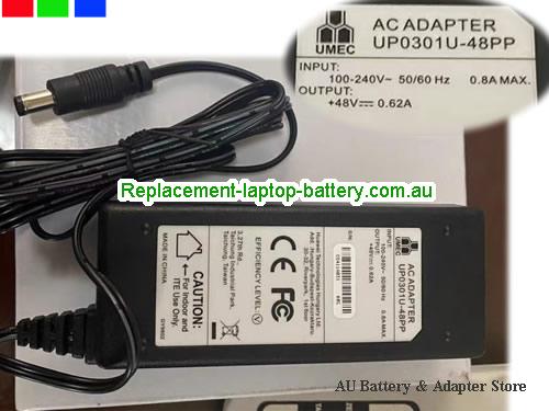  Original UP0301U-48PP, UMEC UP0301U-48PP ac adapter 48V 0.62A 30W