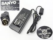 Original Genuine 12V 4-Pin DIN Adapter Charger Supply for Sanyo JS-12050-2C CLT2054 CLT1554 LCD TV Monitor