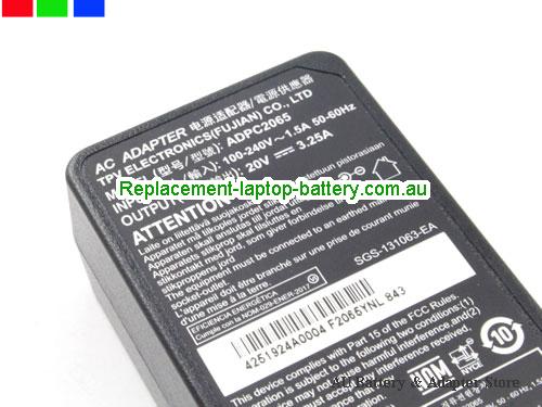  image 4 of  Original Genuine AOC ADPC2065 AC Adapter 20v 3.25A 65W Power Adapter for Minitor 