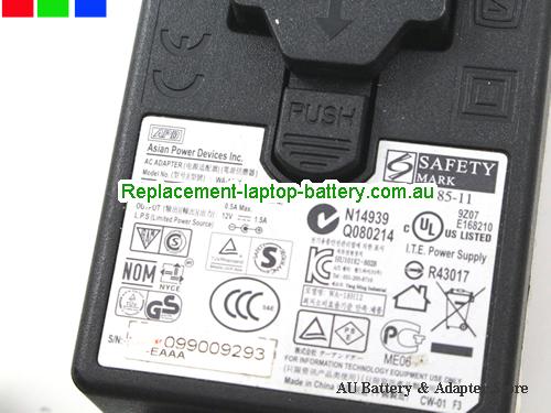  image 3 of  Original APD WA-18H12 Ac Adapter 12V 1.5A 100-240V 