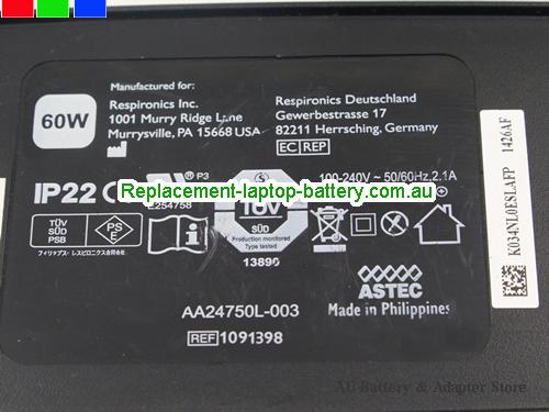  image 3 of  Original Genuine ASTEC  AA24750L-001 Ac Adapter for Respironics System REF 1091398 REMstar CPap 60W 