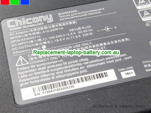  image 4 of  Original Genuine Chicony A12-230P1A AC adapter 230W 19.5v 11.8A for MSI Gaming Notebook 