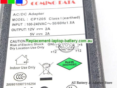  image 4 of  Original Genuine COMING DATA CP1205 AC Adapter 12V 2A 5V 2A OutPut Mobile hard drive power 