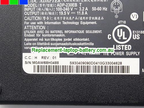  image 2 of  Original Genuine Delta ADP-230EB T AC Adapter 19.5v 11.8A 230W for MSI Clevo Gaming Laptop Round with 4 holes 