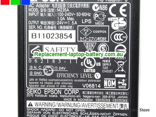  image 2 of  Original Genuine Epson M235A Ac Adapter 24v 1.5A 36W for POS Receipt printer M188B 