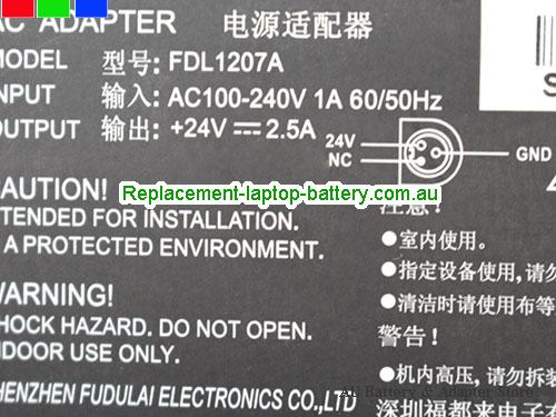  image 2 of  Original Genuine FDL FDL1207A Ac Adapter for Label Printer Pos System 24v 2.5A 60W 