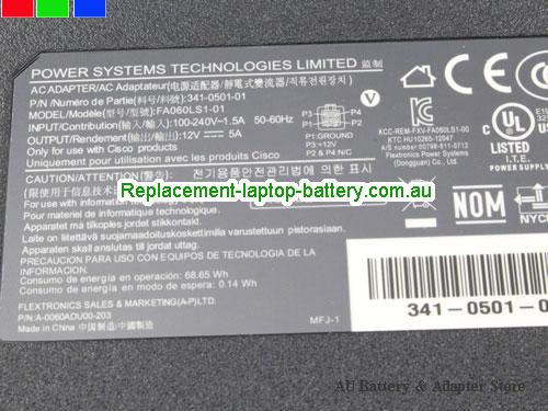  image 4 of  Original Genuine Flex 341-0501-01 AC Adapter 12v 5A 60W FA060LS1-01 Power Supply 