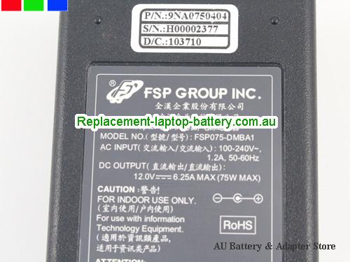  image 4 of  Original Genuine FSP FSP075-DMBA1 ac adapter 12v 6.25A 75w Power Supply 7.4x5.0mm tip 